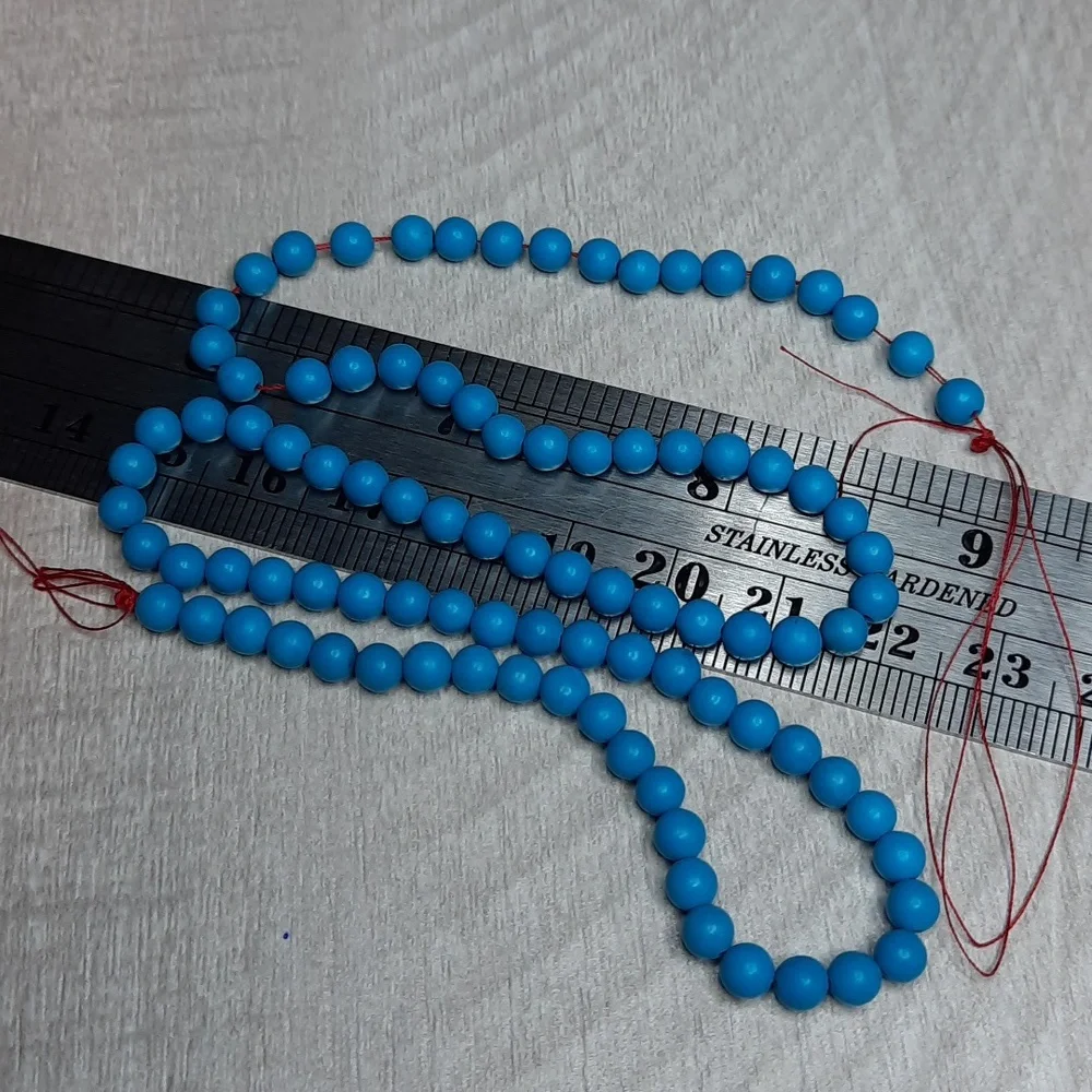 4mm ""Turquoise" Magnesite Stone 15-inch Strand #7 - Picture 4 of 4